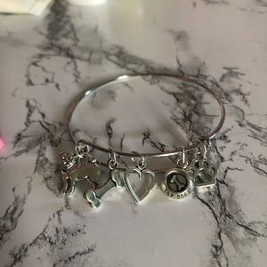 Silver charm bangle bracelet